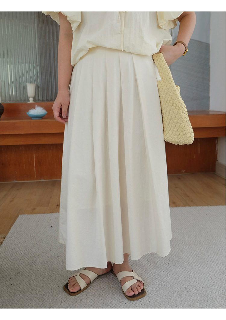 ロングスカート ふんわり優美なプリーツロングスカート