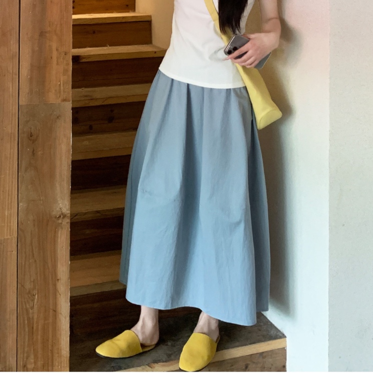 ロングスカート ゆったりフレアマキシスカート