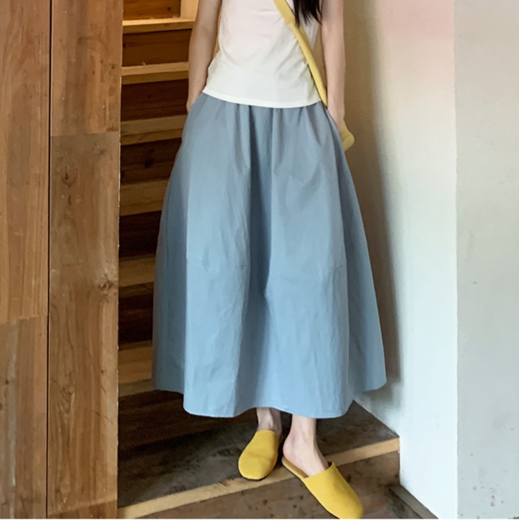 ロングスカート ゆったりフレアマキシスカート