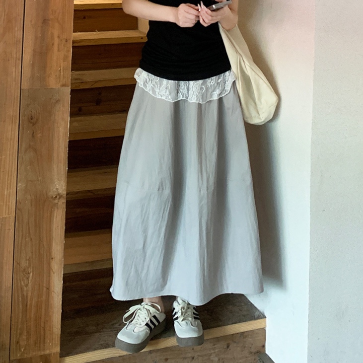 ロングスカート ゆったりフレアマキシスカート