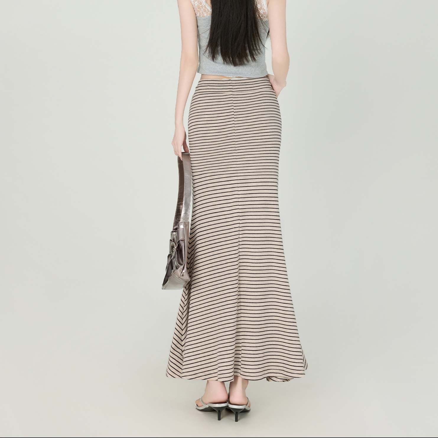 ロングスカート 優雅なマーメイドシルエットスカート