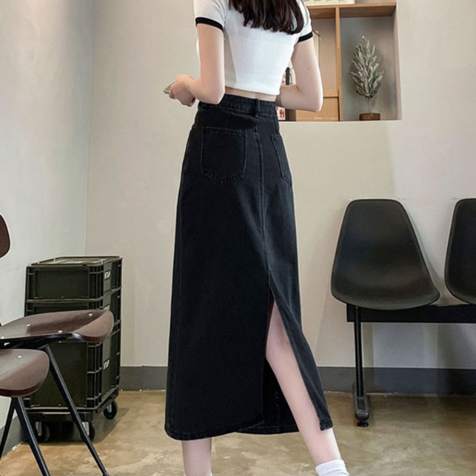 ロングスカート すっきりシルエット大人の背面スリットスカート