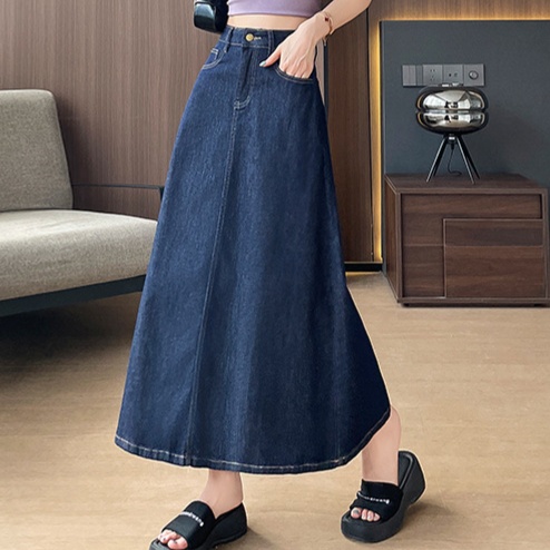ロングスカート ハイウエストフレアAラインスカート