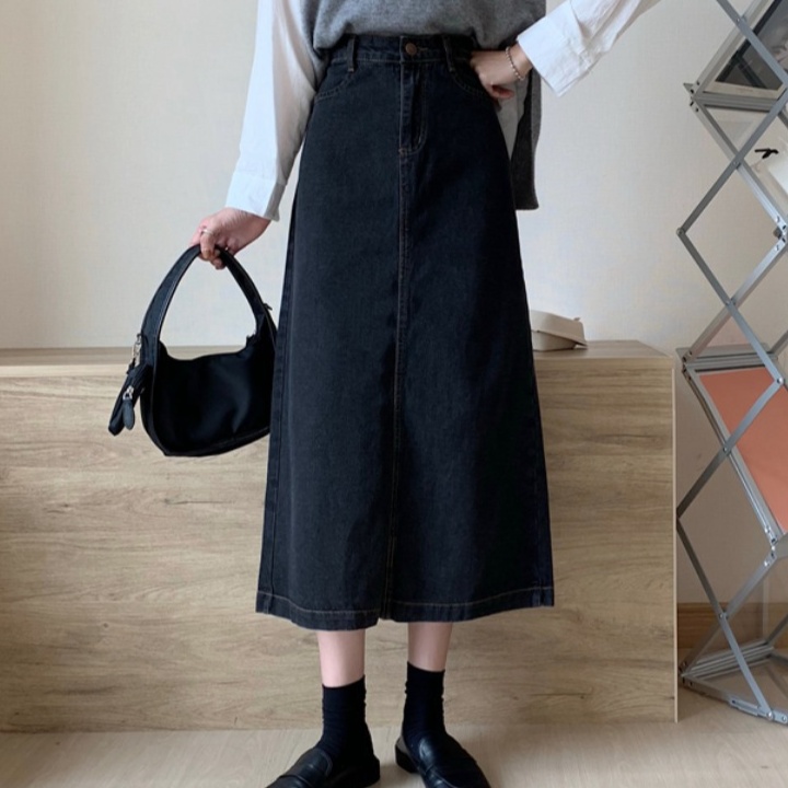 ロングスカート 着回し抜群 デニムスカート