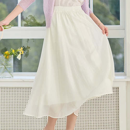 ロングスカート ふんわり揺れる優美なシフォンスカート