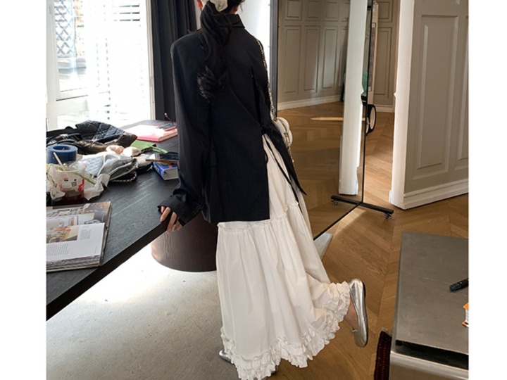 ロングスカート ティアードフリル裾 ロングシフォンスカート