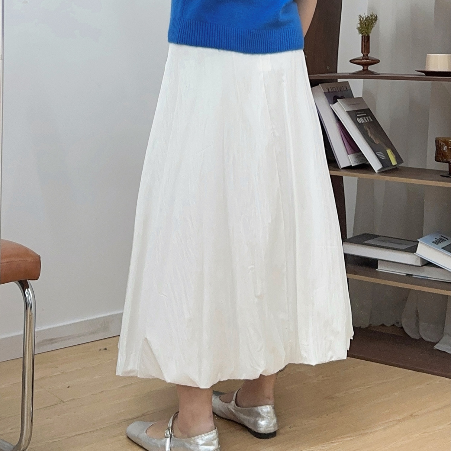 ロングスカート 優美なプリーツバルーンマキシスカート