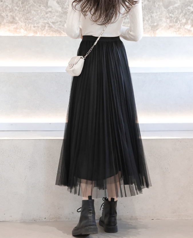 ロングスカート ふんわり揺れる大人のチュールスカート