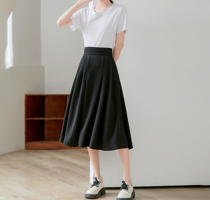 ロングスカート 高品質ウエストラインプリーツスカート