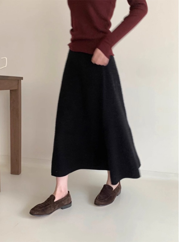 ロングスカート ゆったりロングフレアスカート