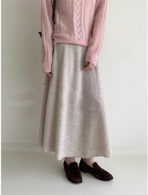 ロングスカート ゆったりロングフレアスカート