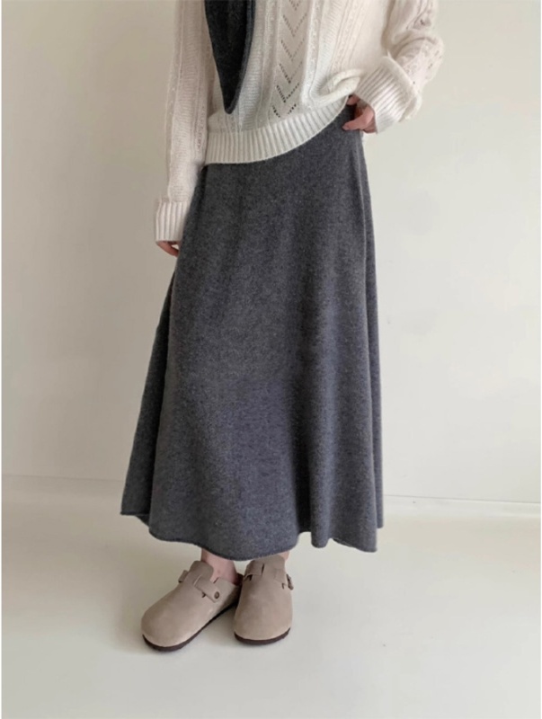 ロングスカート ゆったりロングフレアスカート
