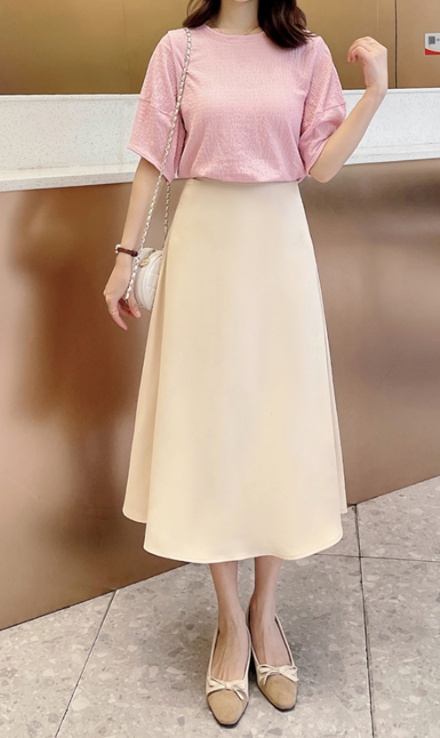 ロングスカート 優美フレアミディ丈スカート