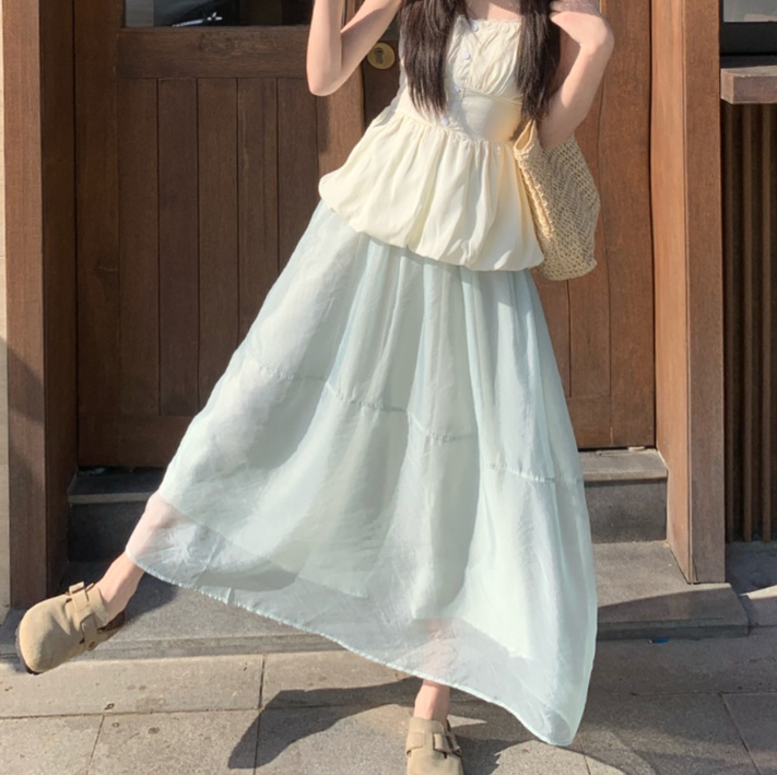 ロングスカート オフショルダーティアードマキシワンピース