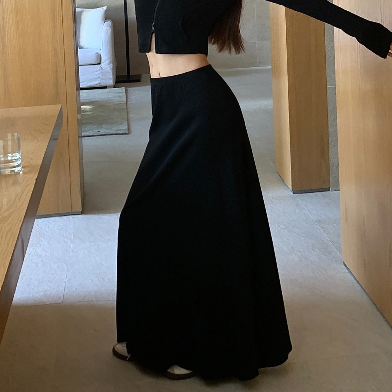 ロングスカート 優美なシルエット マキシ丈スカート