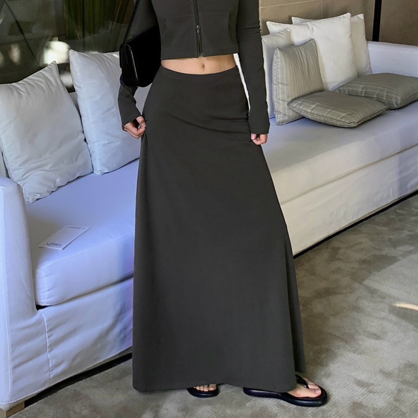 ロングスカート 優美なシルエット マキシ丈スカート