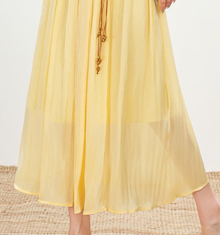 ロングスカート 優美なプリーツ シフォンマキシスカート