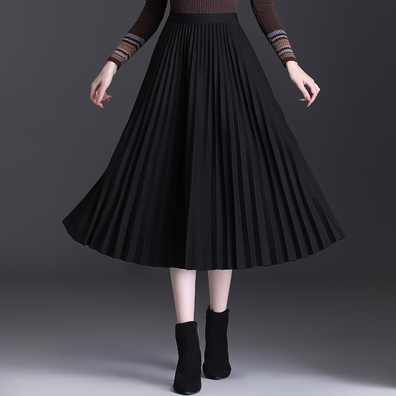 ロングスカート 上品なミディ丈プリーツスカート