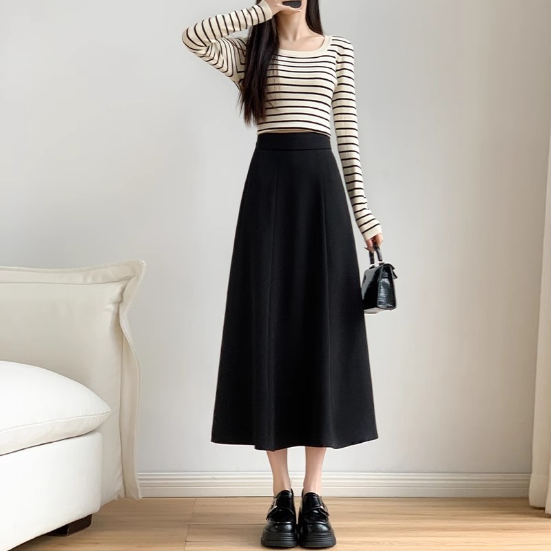 ロングスカート 上品シルエット ミモレ丈フレアスカート