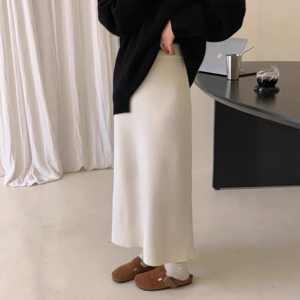 ロングスカート なめらか落ち感 ロングAラインスカート