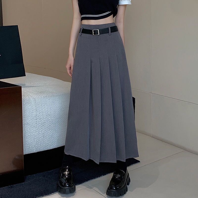 ハイウエストプリーツロングスカート