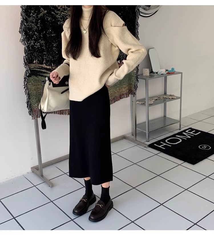 ロングスカート 洗練ミディ丈タイトスカート