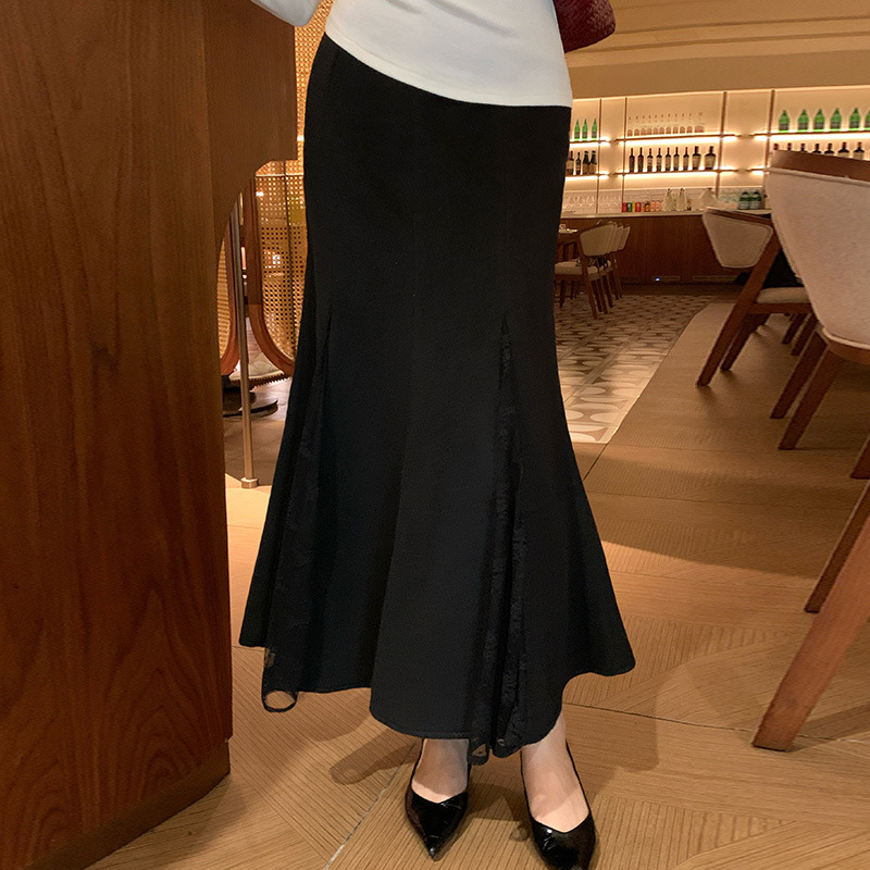 ロングスカート 優雅な裾広がりマーメイドスカート
