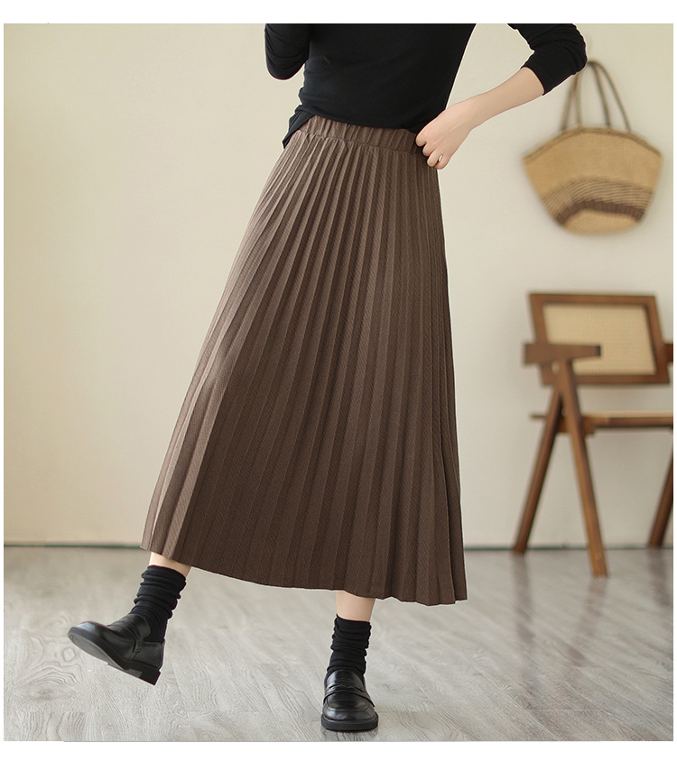 ロングスカート ふんわり優雅なプリーツミディスカート