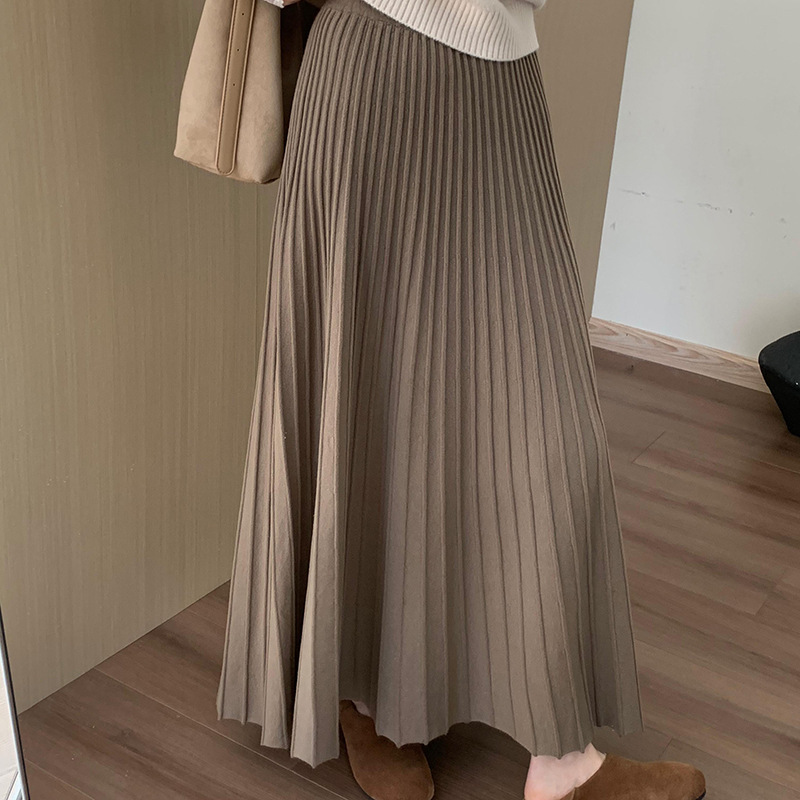 ロングスカート 優美なロングプリーツスカート