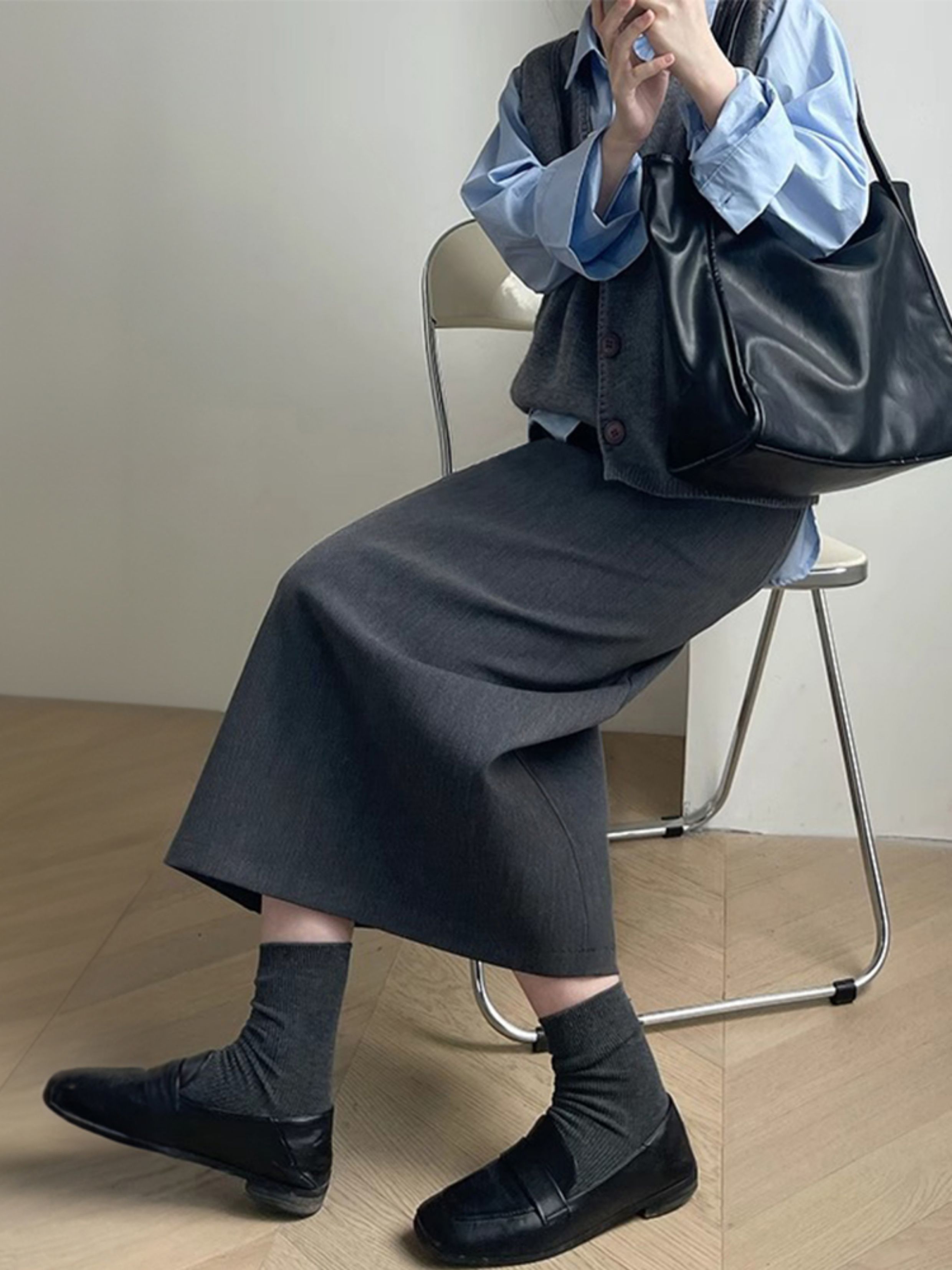 ロングスカート シンプル上質ロングタイトスカート