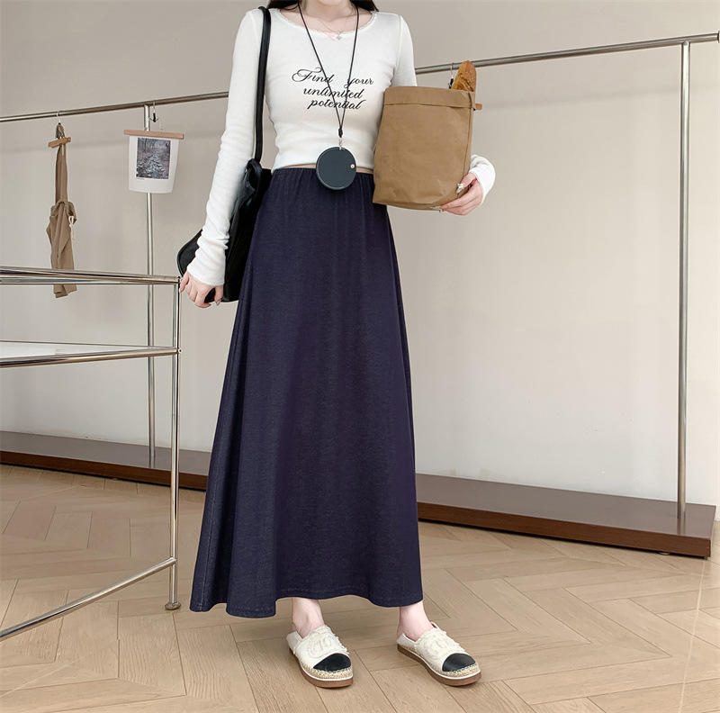 ロングスカート シンプルフレアスカート