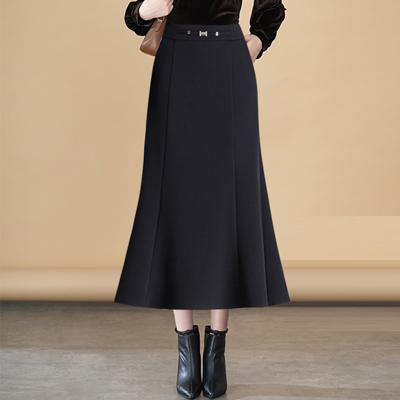 ロングスカート 大人の品格 ゆったり丈マーメイドスカート