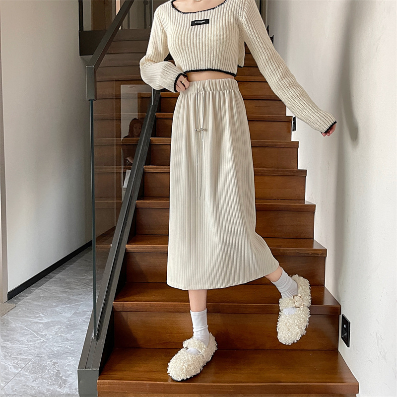 ロングスカート 洗練ミディ丈タイトスカート