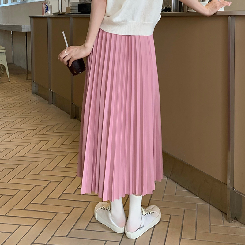 ロングスカート 上品シルエット ミディ丈プリーツスカート