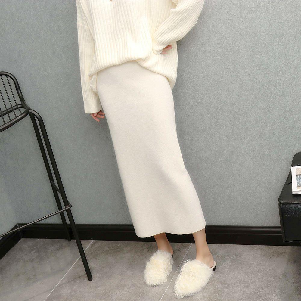ロングスカート 柔らか素材のリラックスタイトスカート