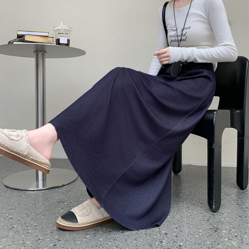 ロングスカート シンプルフレアスカート