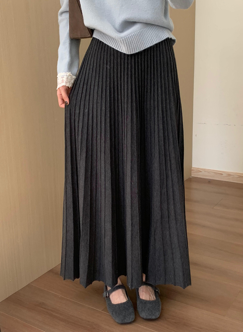 ロングスカート 優美なロングプリーツスカート