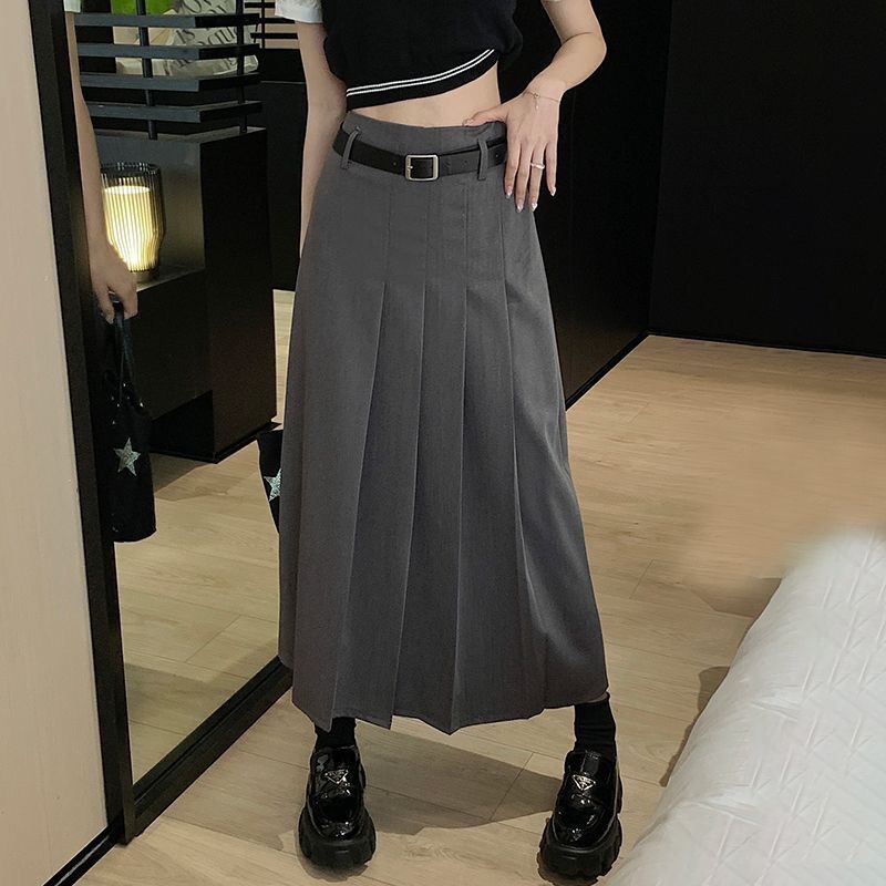 ハイウエストプリーツロングスカート