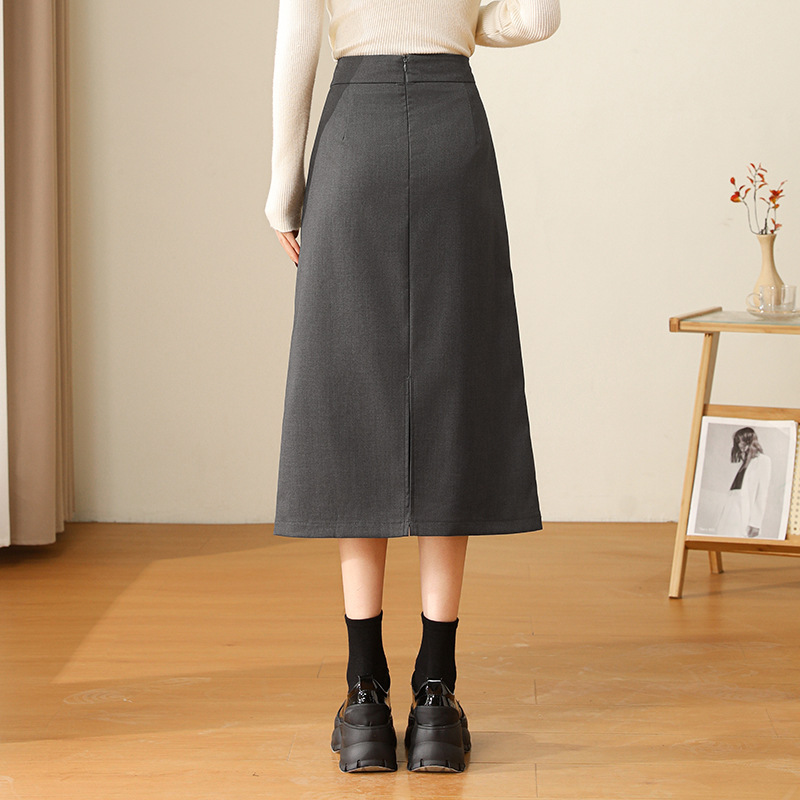 ロングスカート 上品な大人のラップミディスカート