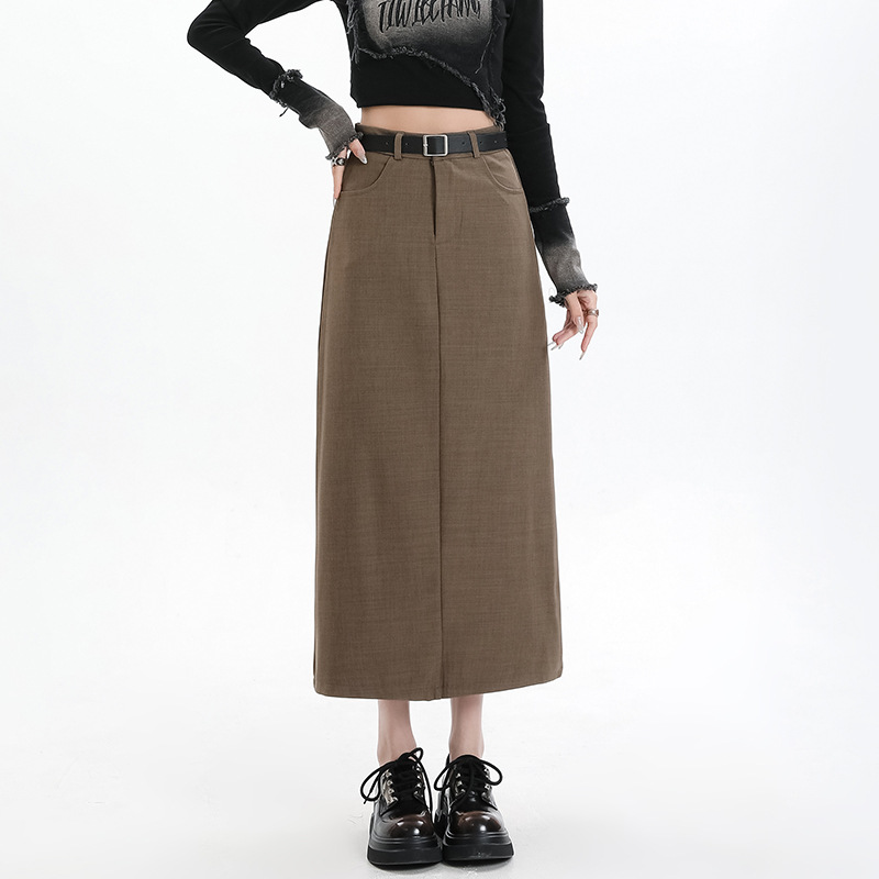 ロングスカート シンプル優雅マキシタイトスカート