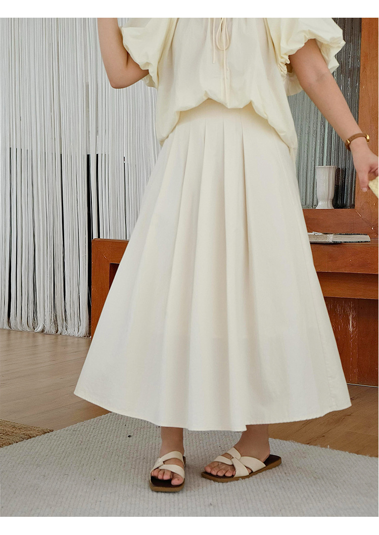 ロングスカート ふんわり優美なプリーツロングスカート