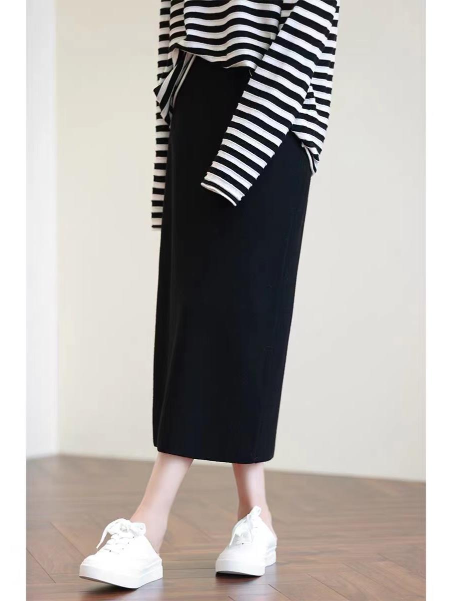 ロングスカート 上品シルエット ストレートミディスカート