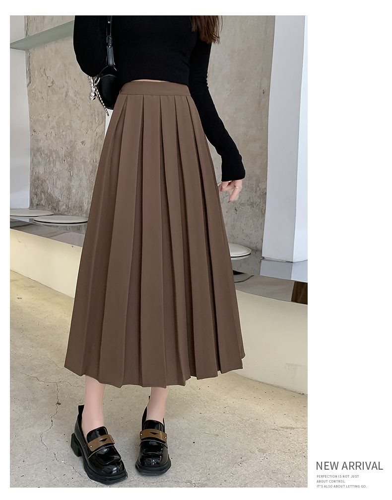 ロングスカート 優雅なシルエット プリーツミディスカート
