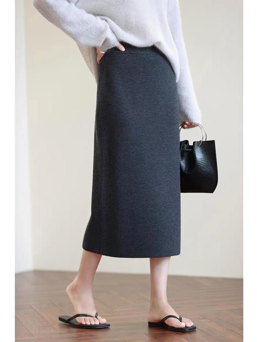 ロングスカート 上品シルエット ストレートミディスカート
