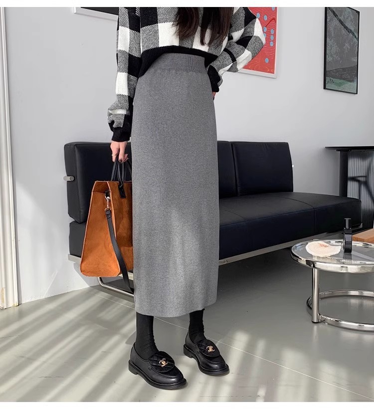 ロングスカート 洗練ミディ丈タイトスカート