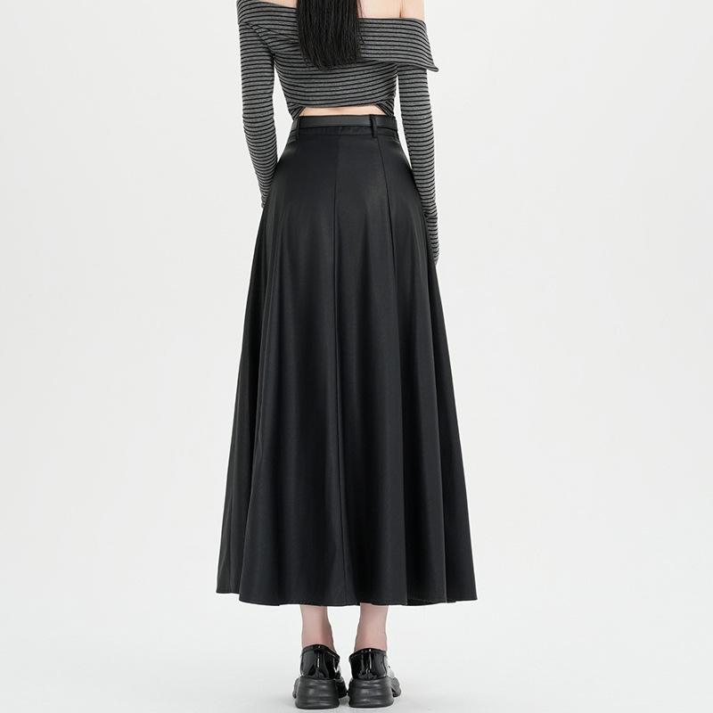 ロングスカート 上品シルエット ウエスト美人フレアスカート