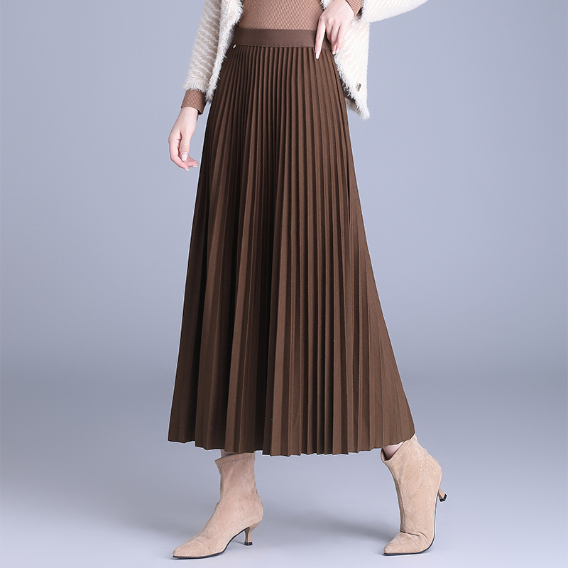 ロングスカート 上品ロングプリーツスカート