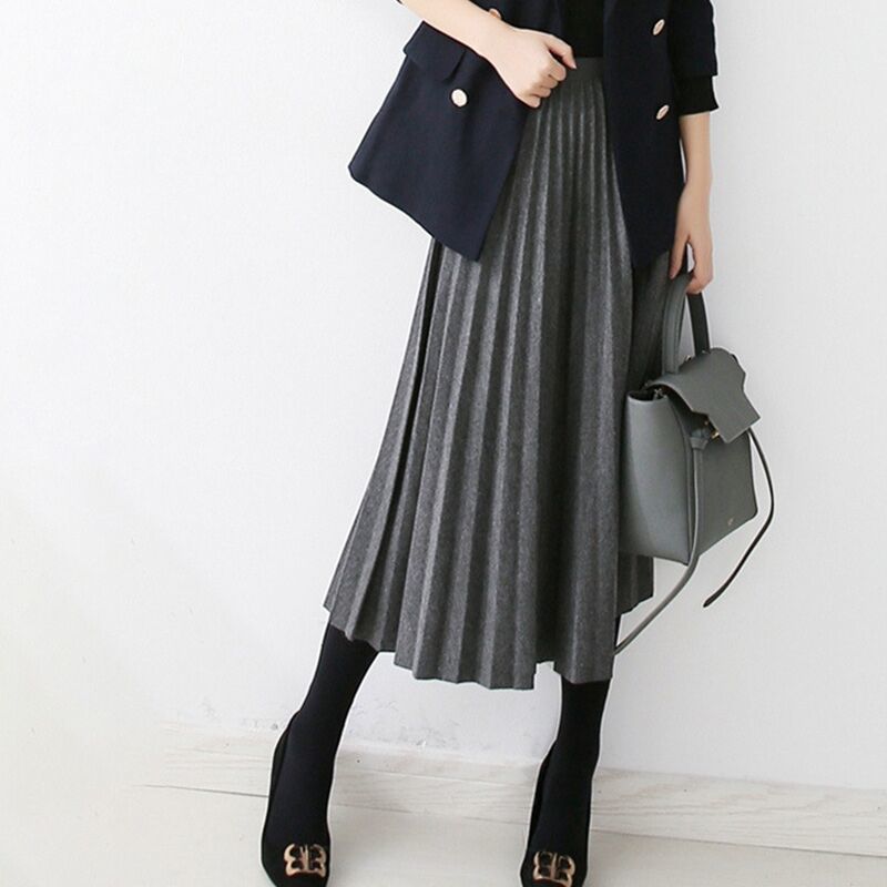 ロングスカート 流れるような上品プリーツスカート