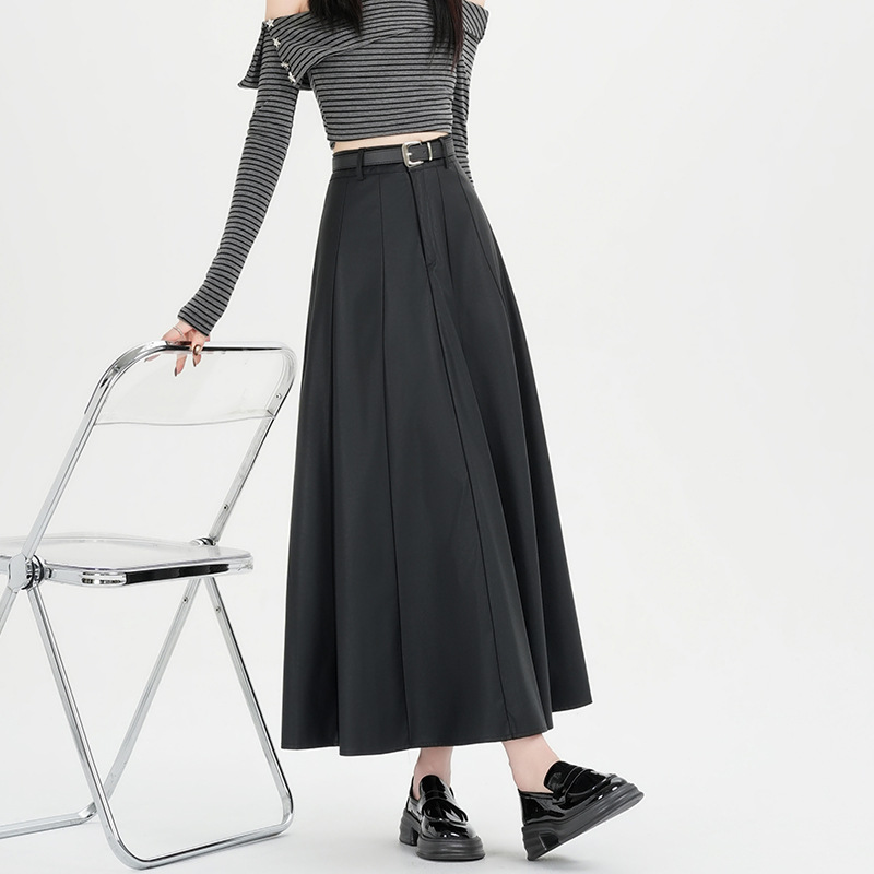 ロングスカート 上品シルエット ウエスト美人フレアスカート