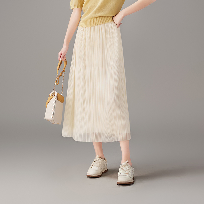 優美な輝きプリーツロングスカート